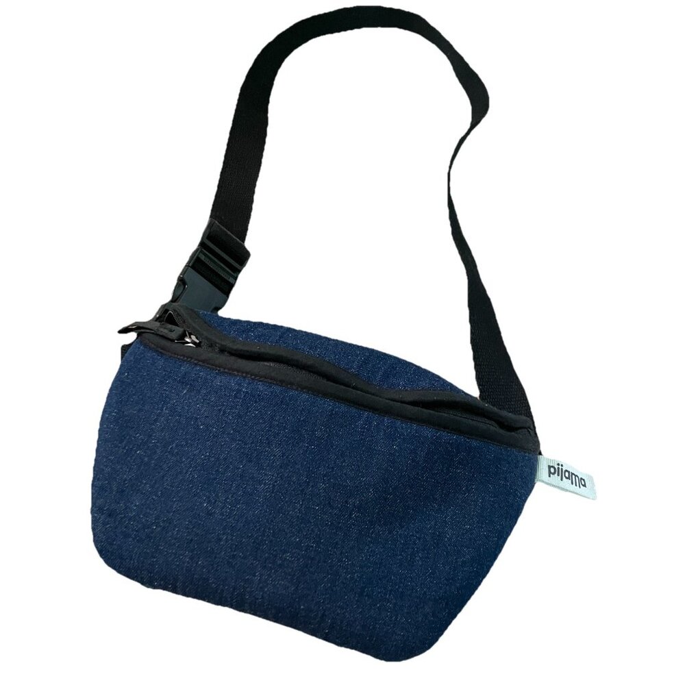 Pijama Bum Bag Hip Pack Crossbody‎ Belt Bag Blue Denim Fanny Pack Made in Italy